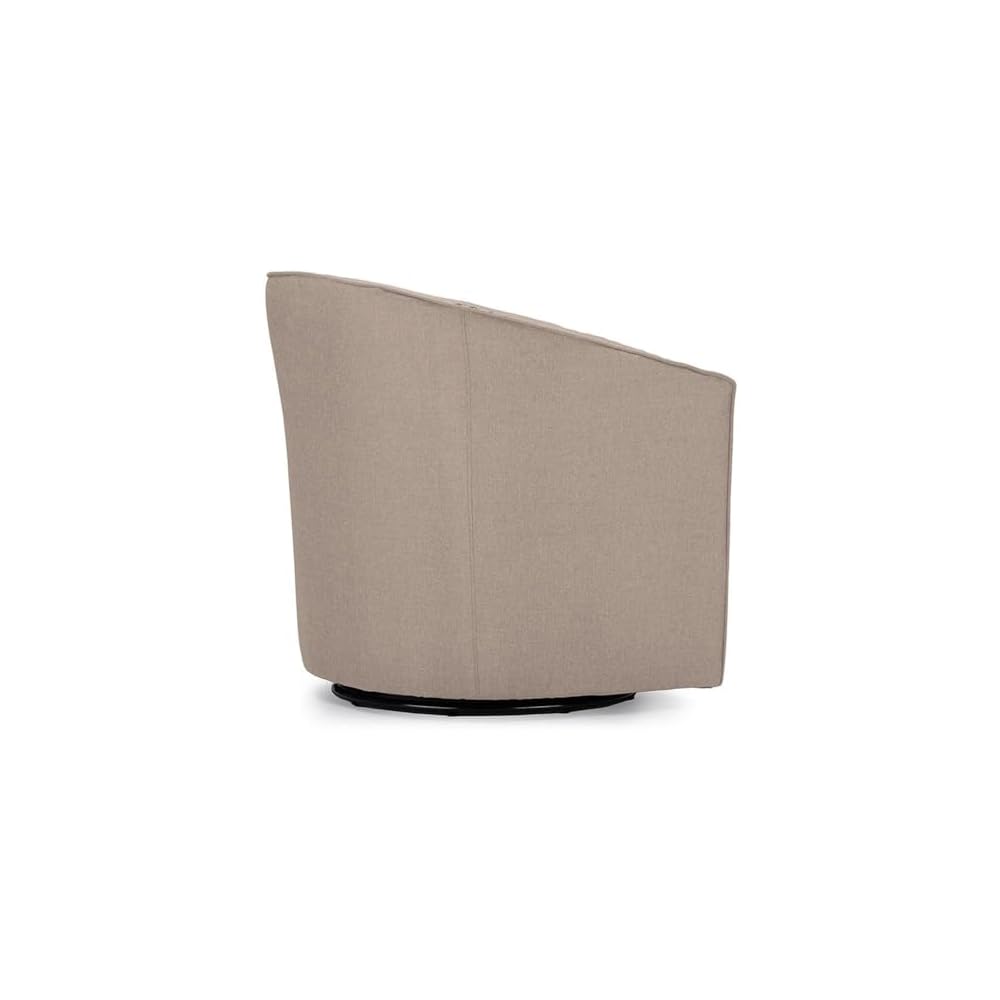 Wholesale Interiors Porter Classic Retro Fabric Upholstered Swivel Tub Chair, Beige