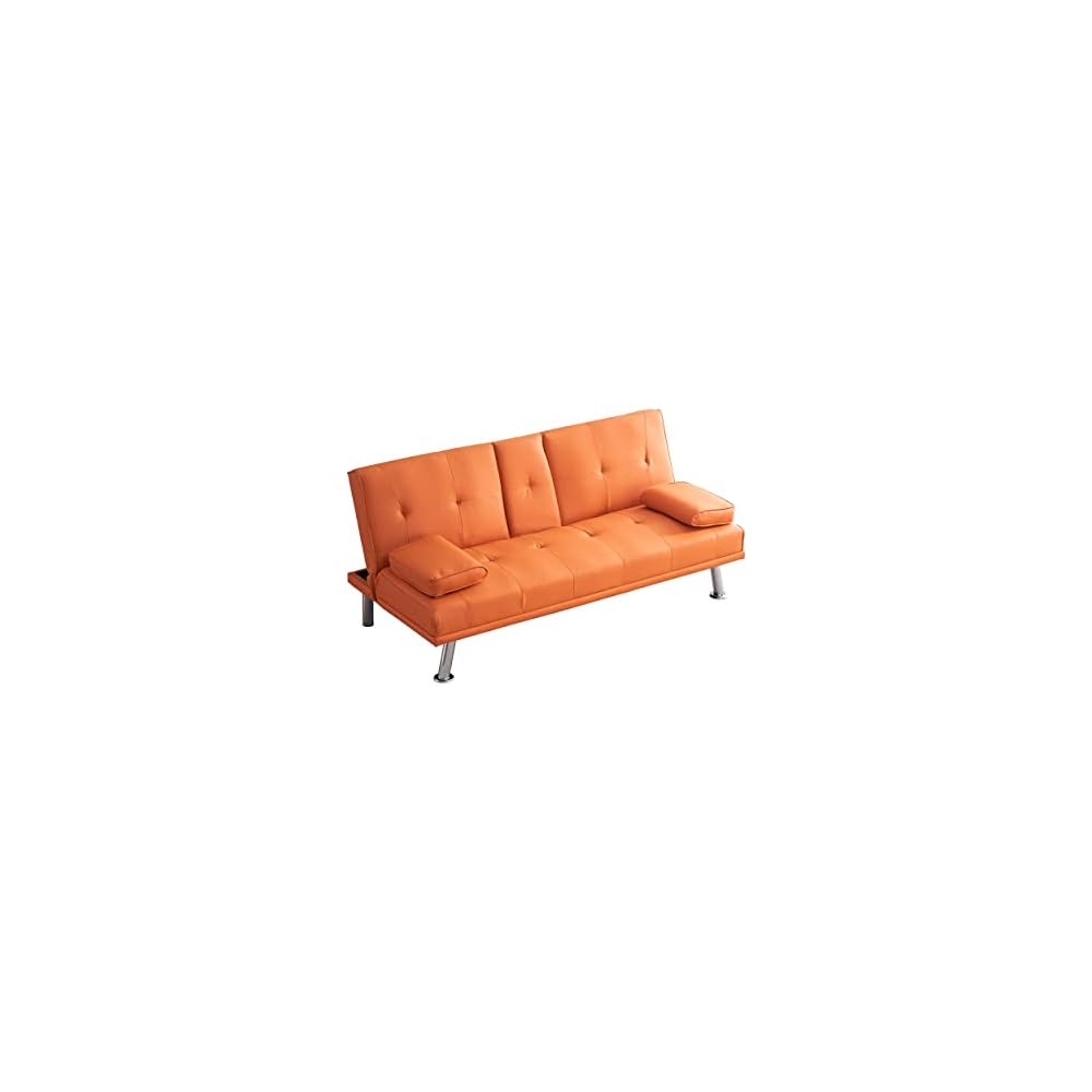 70" Futon Sofa Bed,Convertible Folding Futon Couch with Coffee Table