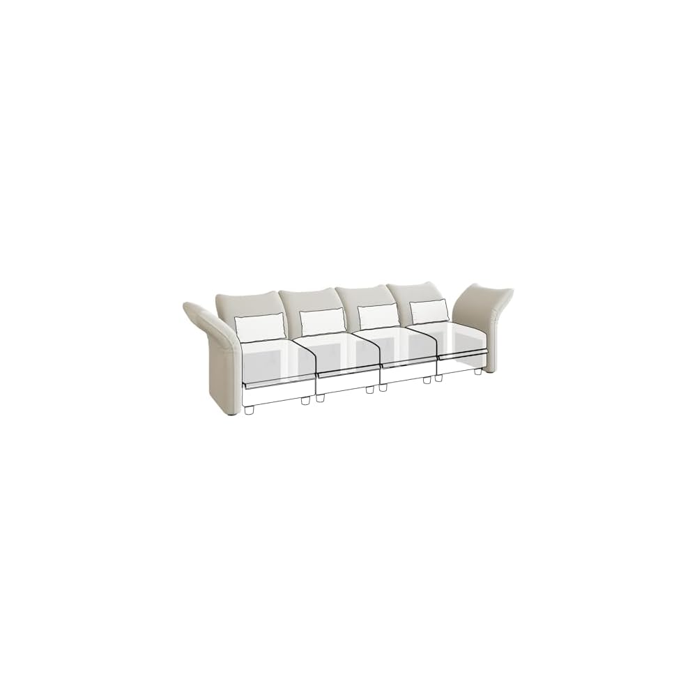 LLappuil 1 Piece Modular Armrest Backrest Module for Convertible Modular Sectional Couch Sofa, Interchangeable Armrest Backrests, Anti-Scratch Velvet, White