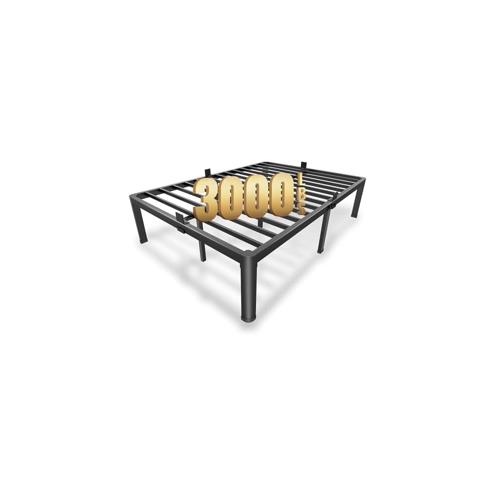 MAF 14 Inch Full Size Metal Platform Bed Frame with Round Corner Legs