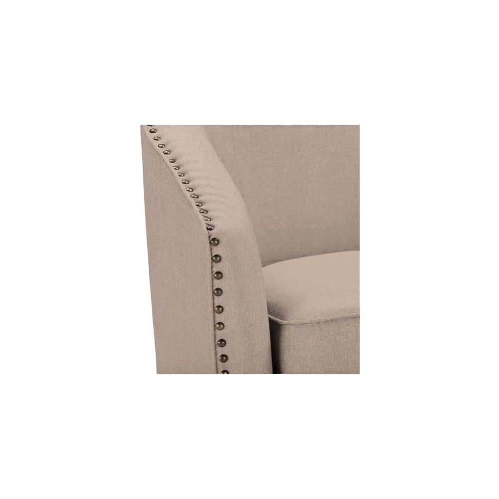 Wholesale Interiors Porter Classic Retro Fabric Upholstered Swivel Tub Chair, Beige