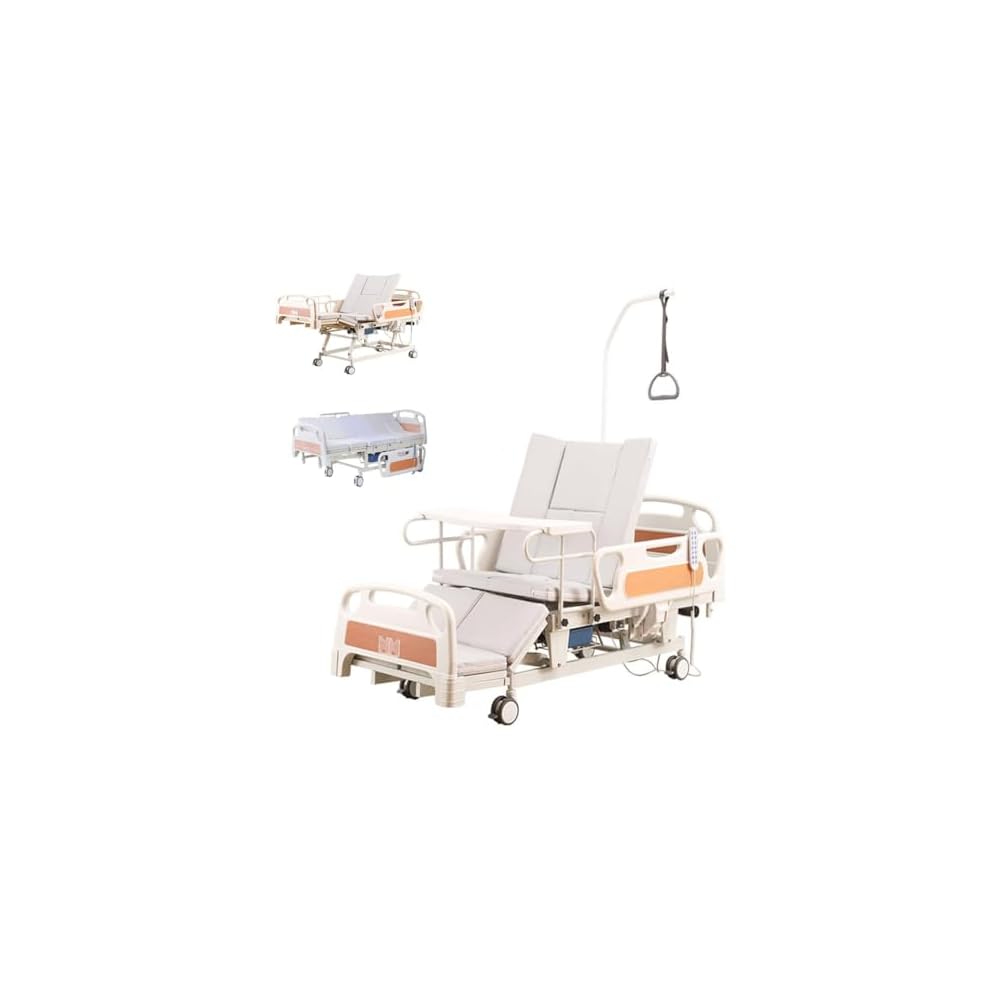 Falluk Adjustable Tilting Design Electric Hospital Beds with Exercise Handles for Home use for Elderly Post-Surgery Use, Motor Control & Central Locking System (Bed)