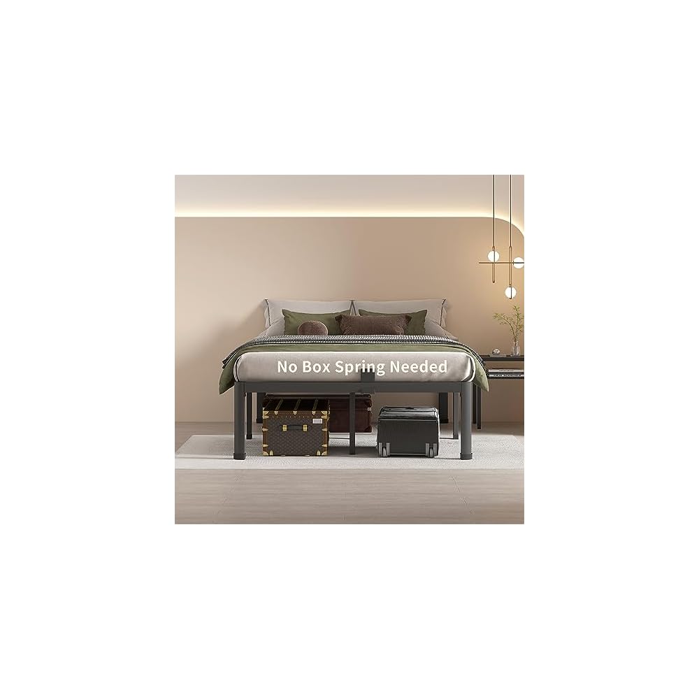 MAF 14 Inch Full Size Metal Platform Bed Frame with Round Corner Legs
