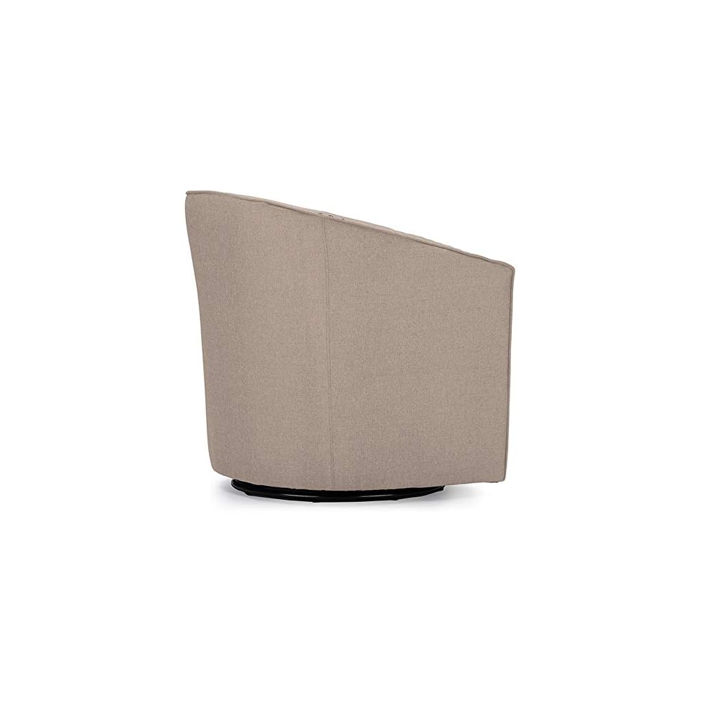 Wholesale Interiors Porter Classic Retro Fabric Upholstered Swivel Tub Chair, Beige