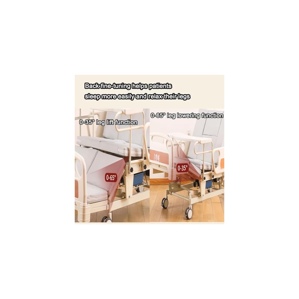 Falluk Adjustable Tilting Design Electric Hospital Beds with Exercise Handles for Home use for Elderly Post-Surgery Use, Motor Control & Central Locking System (Bed)