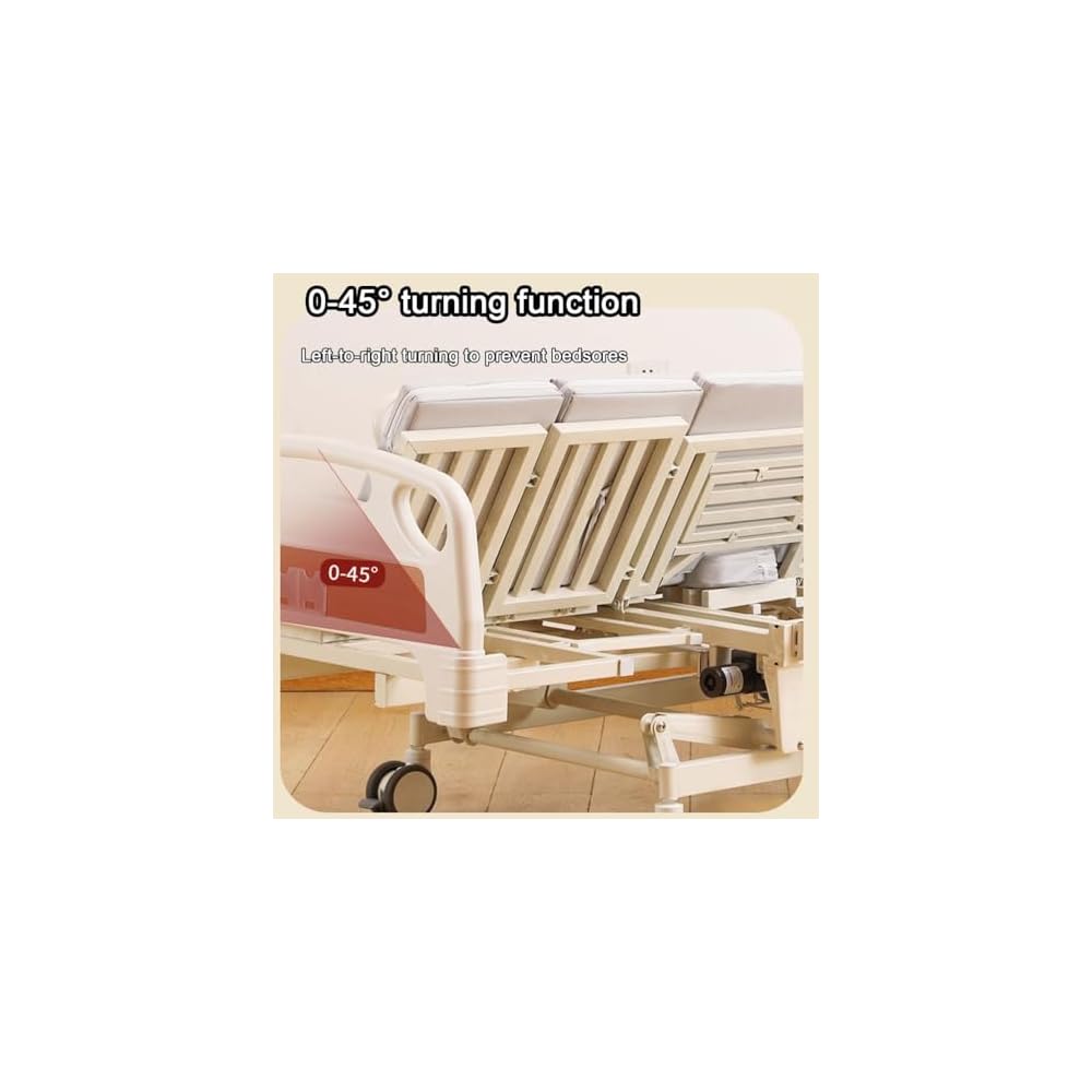 Falluk Adjustable Tilting Design Electric Hospital Beds with Exercise Handles for Home use for Elderly Post-Surgery Use, Motor Control & Central Locking System (Bed)