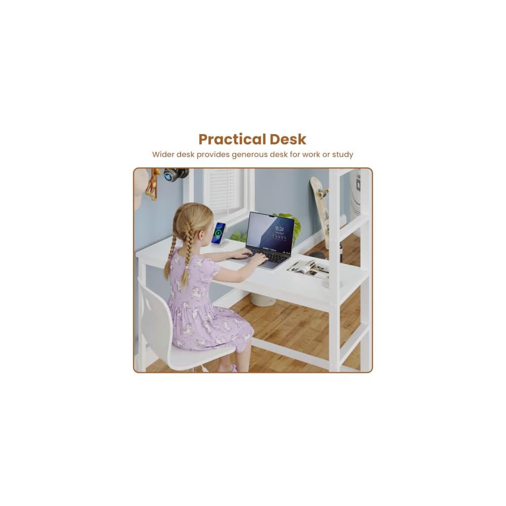 BTHFST Twin Size Loft Bed with Desk and 8 Storage Drawers, LED Lights