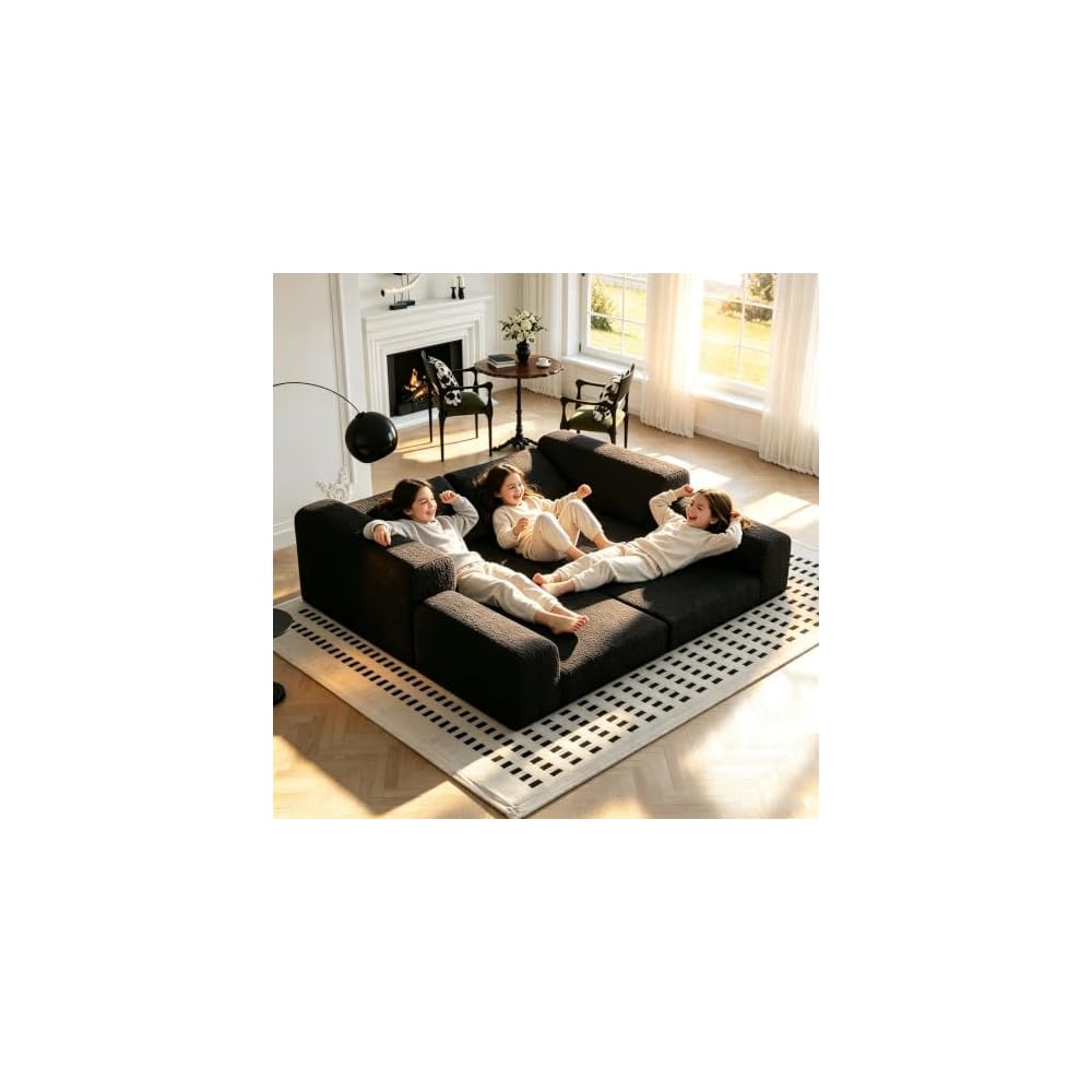 YVDNHP 78" Convertible Sofa,6-in-1 Loveseat Couch Fold Sofa Bed Black