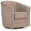 Wholesale Interiors Porter Classic Retro Fabric Upholstered Swivel Tub Chair, Beige