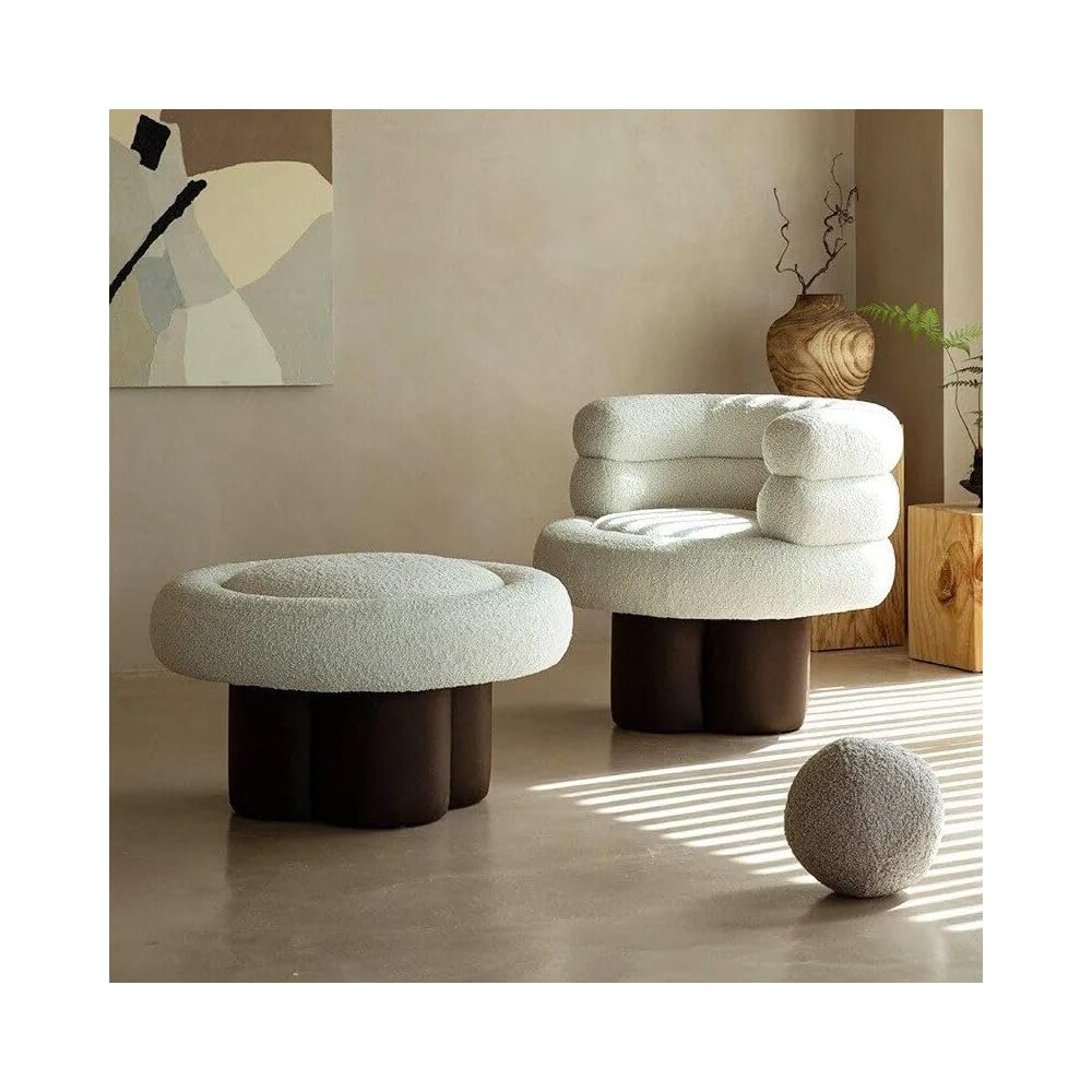 Generic Scandinavian Modern Velvet Single Sofa Chair, 30.31*28.34*30.31in, White