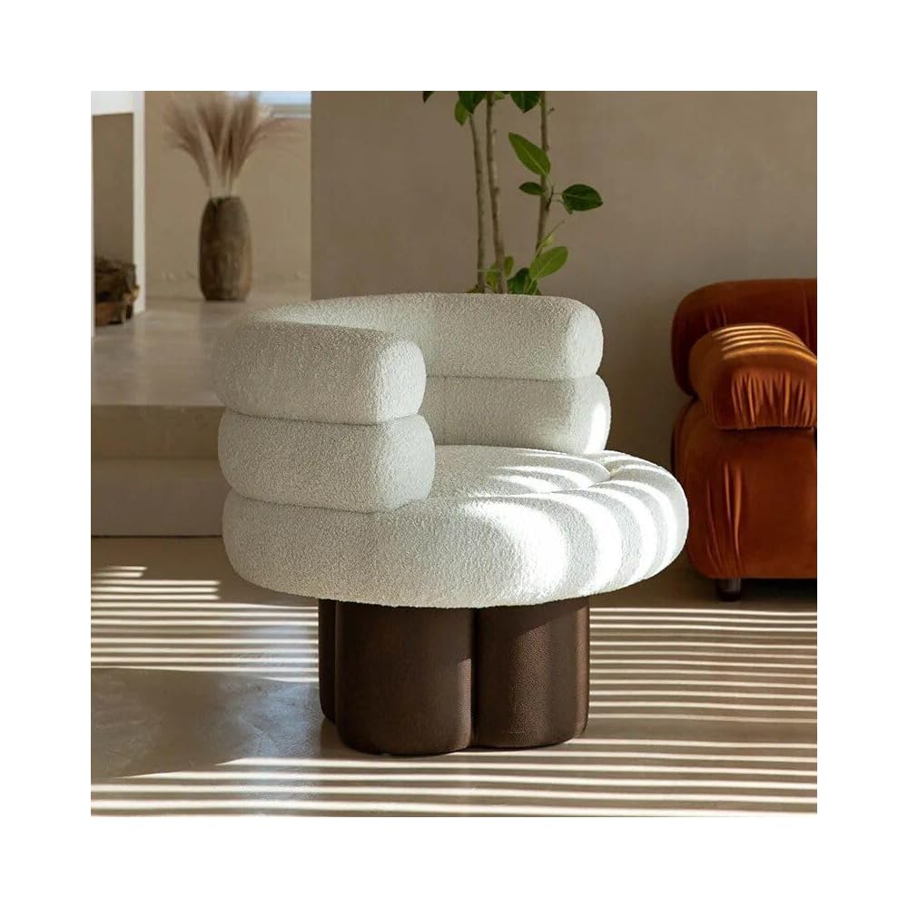 Generic Scandinavian Modern Velvet Single Sofa Chair, 30.31*28.34*30.31in, White