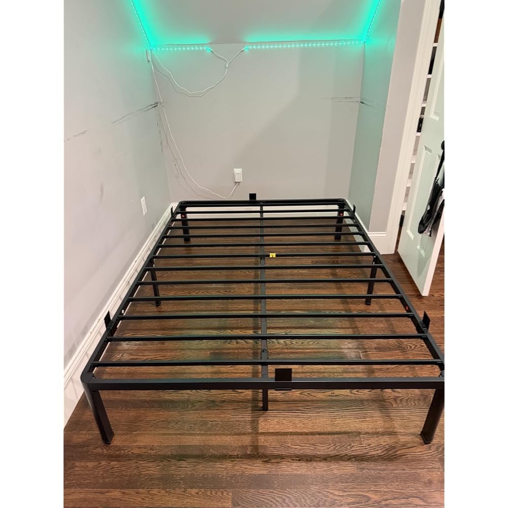 MAF 14 Inch Full Size Metal Platform Bed Frame with Round Corner Legs