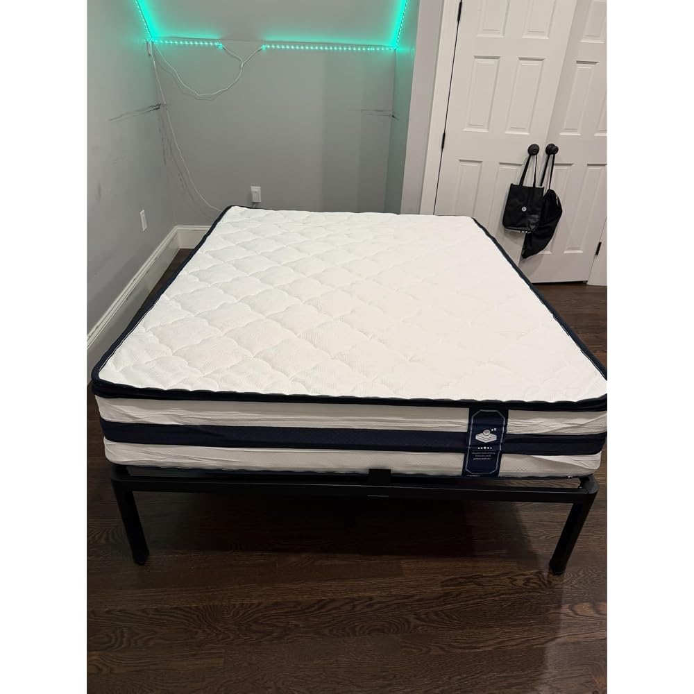 MAF 14 Inch Full Size Metal Platform Bed Frame with Round Corner Legs