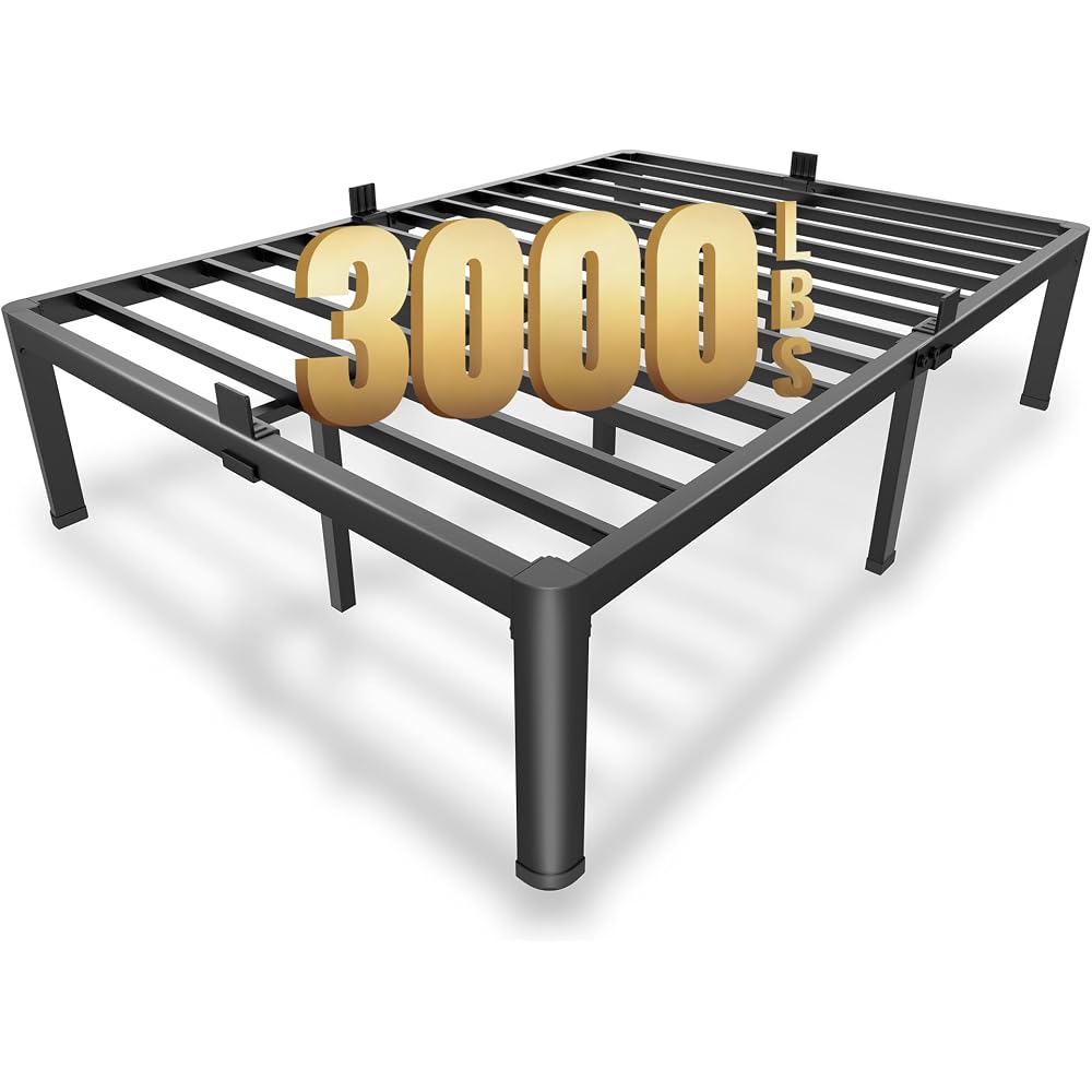 MAF 14 Inch Full Size Metal Platform Bed Frame with Round Corner Legs